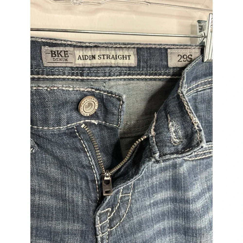 BKE Jeans Aiden Bootcut Dark Wash Mens‎ Size 29S Measures 29x29 Flap Pocket